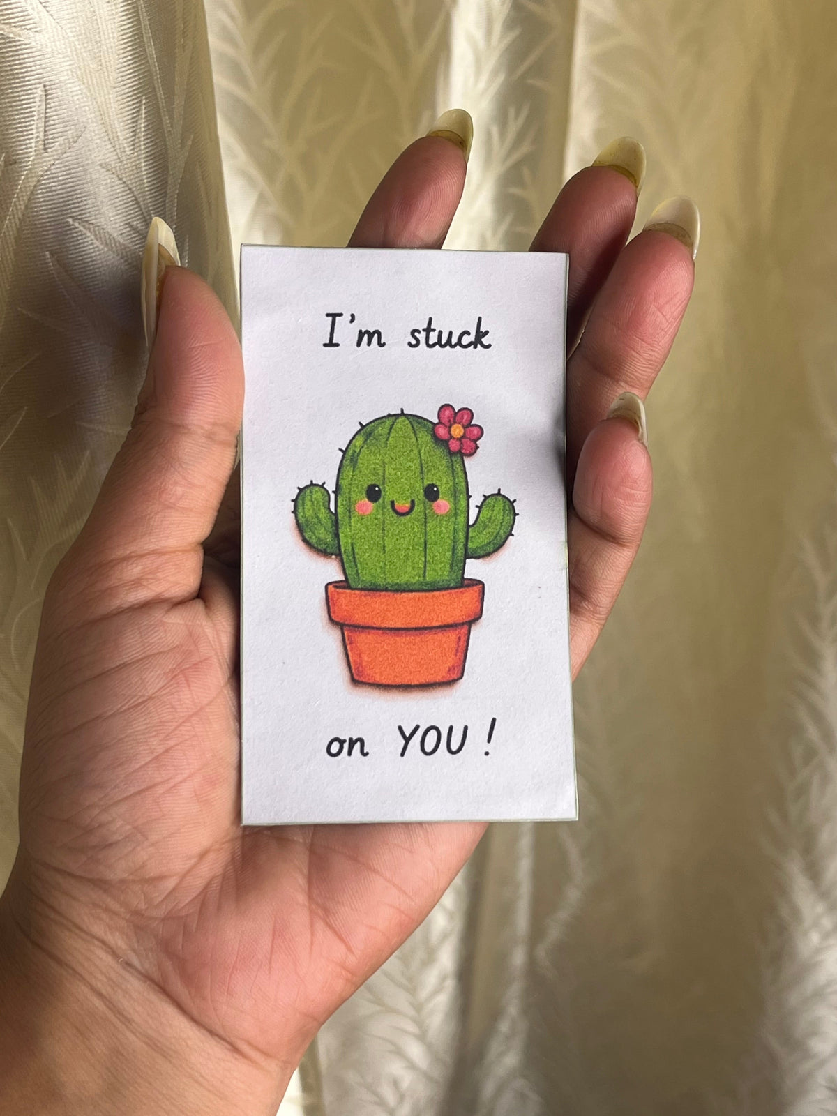 I’m Stuck on You. 🌵 Cute Mini Message Card