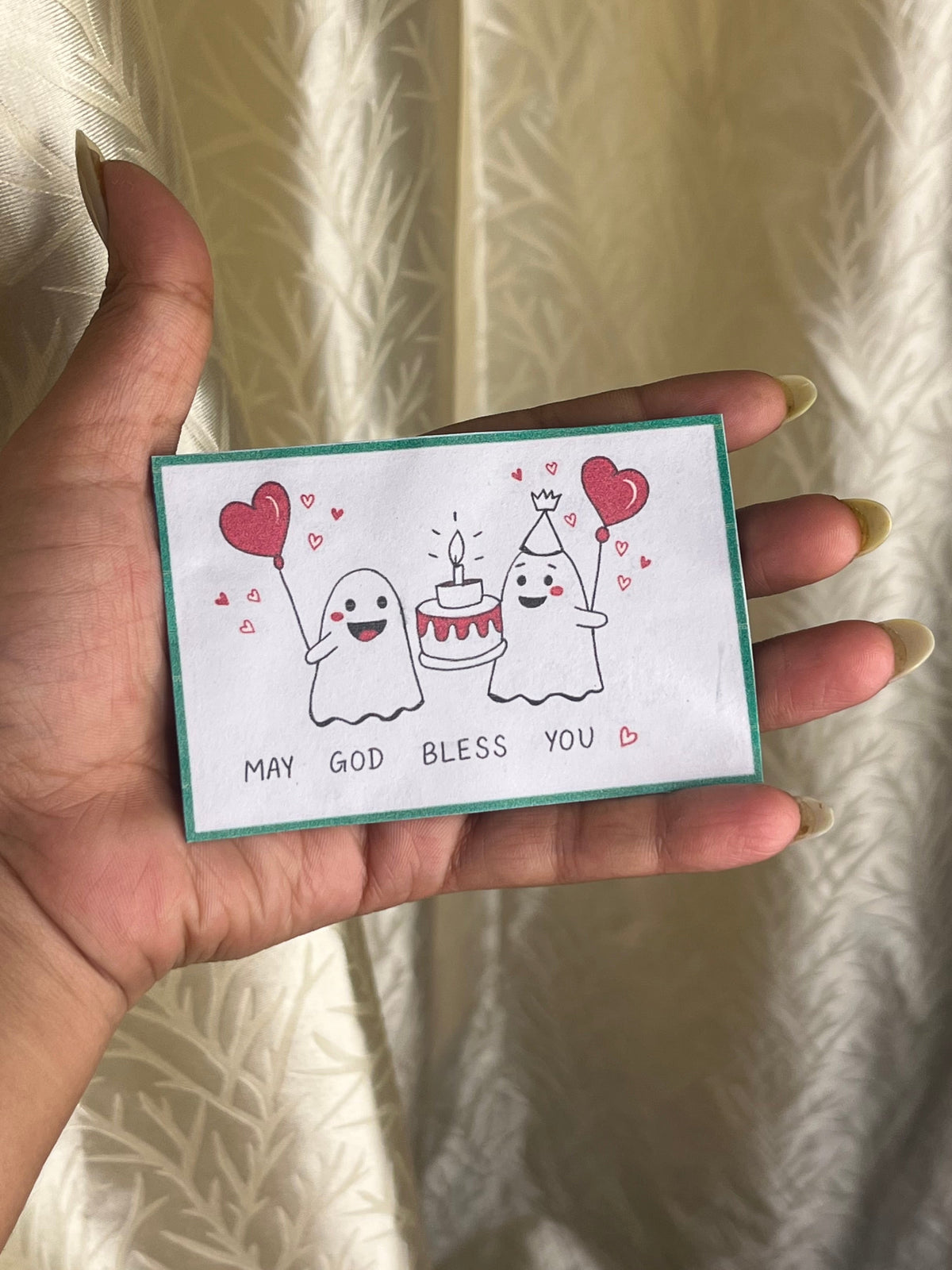 May God Bless You.🎂 Cute Mini Message Card