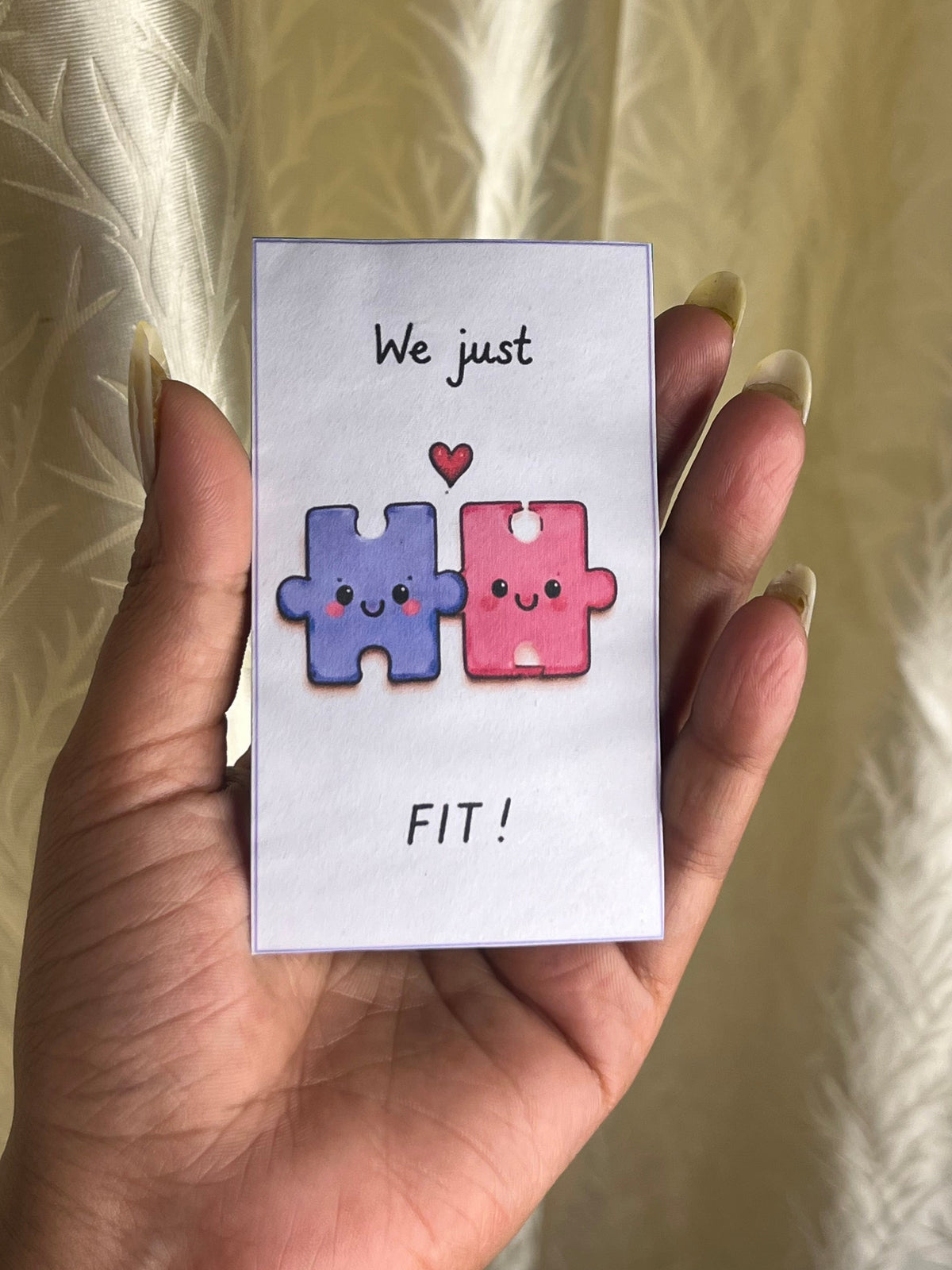 We Just FIT.💕 Cute Mini Message Card