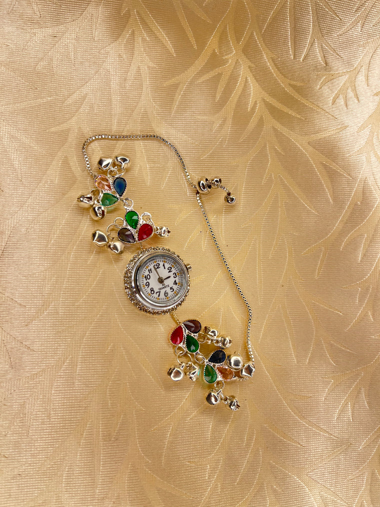 Silver Multicolor Charm Watch 🌈