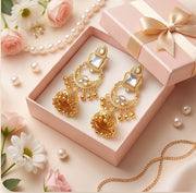 Kishori Traditional Golden Jhumka Earrings